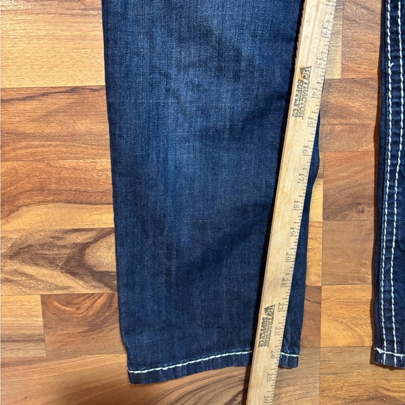 Vigoss Fit Capri Jeans Women’s Size 7 Bling Embroidered Cropped Dark Wash Mid - Picture 4 of 6